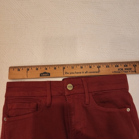 NWT Frame Red Cropped Bootcut Jeans Women's Size 24 - Picture 15 of 15